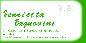 henrietta bagnovini business card